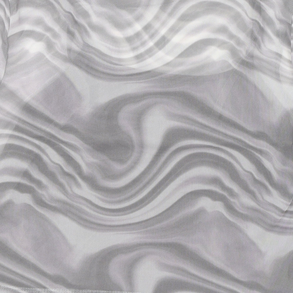 New Look Girls Grey Geometric Polyester Basic Blouse Size 12-13 Years Round Neck Pullover