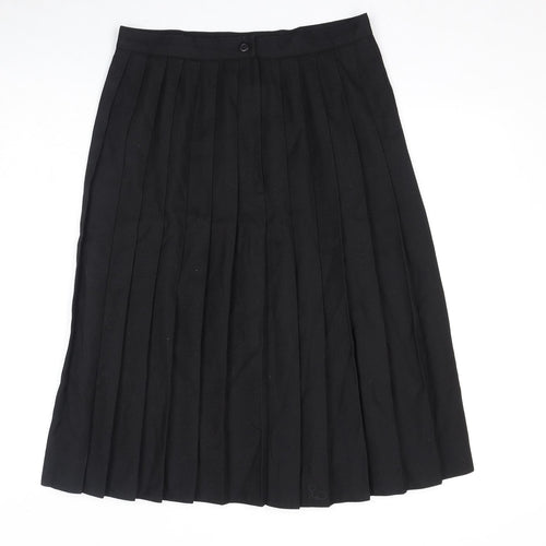 Debenhams Womens Black Polyester Pleated Skirt Size 14 Button