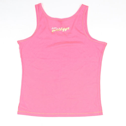 Golddigga Womens Pink Polyester Basic Tank Size 16 Scoop Neck