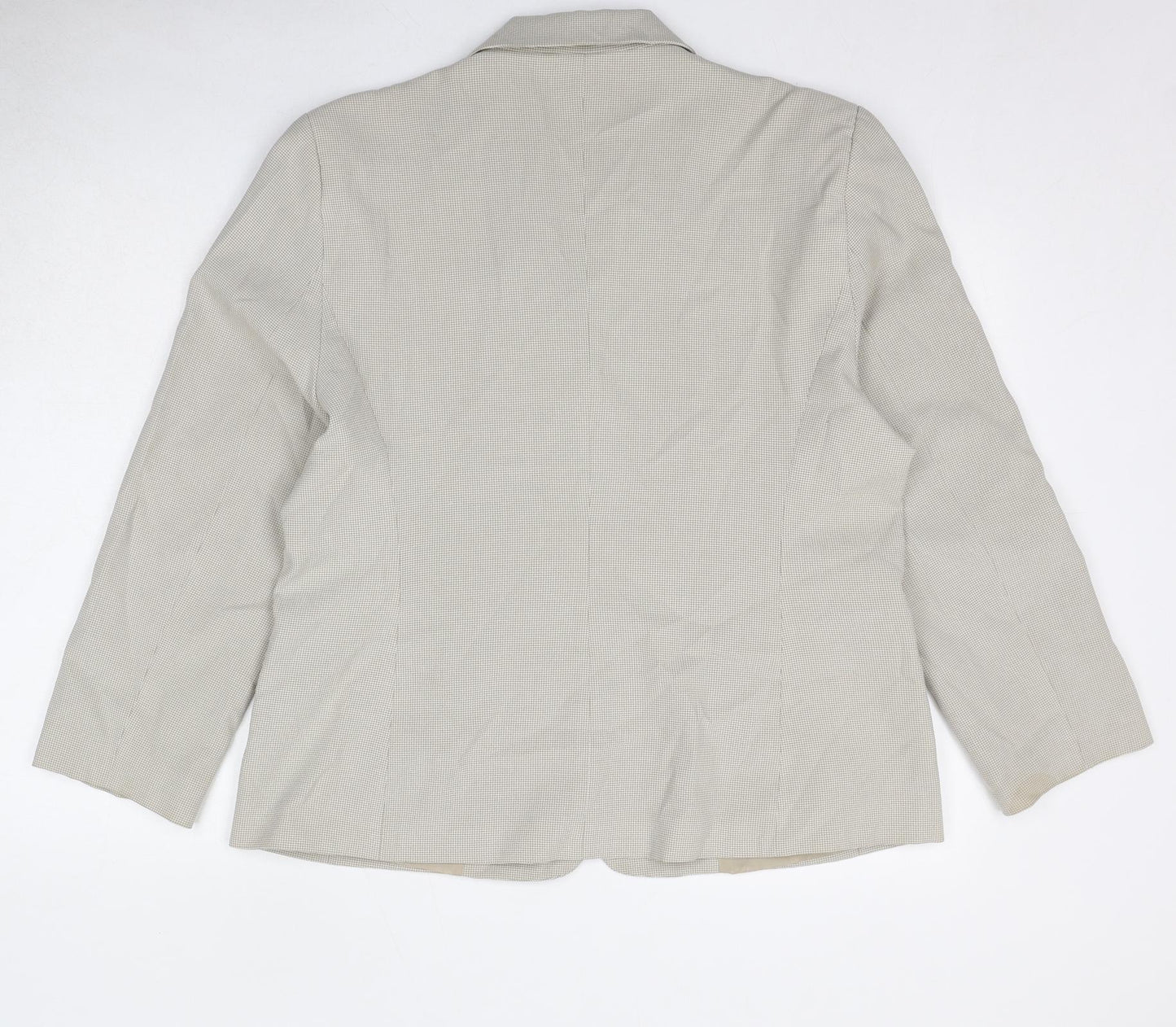 Klass Womens Beige Geometric Jacket Blazer Size 18 Buckle