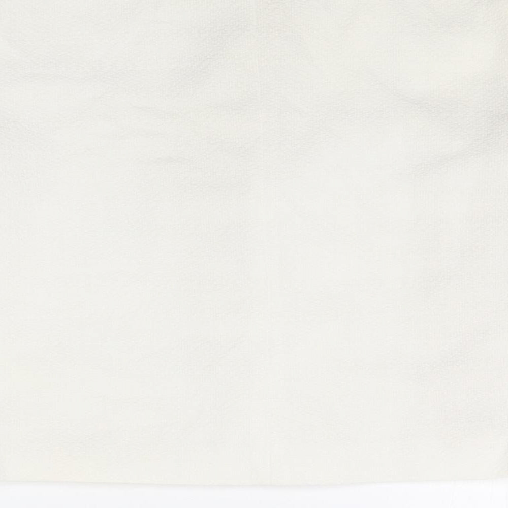 River Island Womens Ivory Jacket Blazer Size 10 Hook & Eye - Crocheted Lace Front