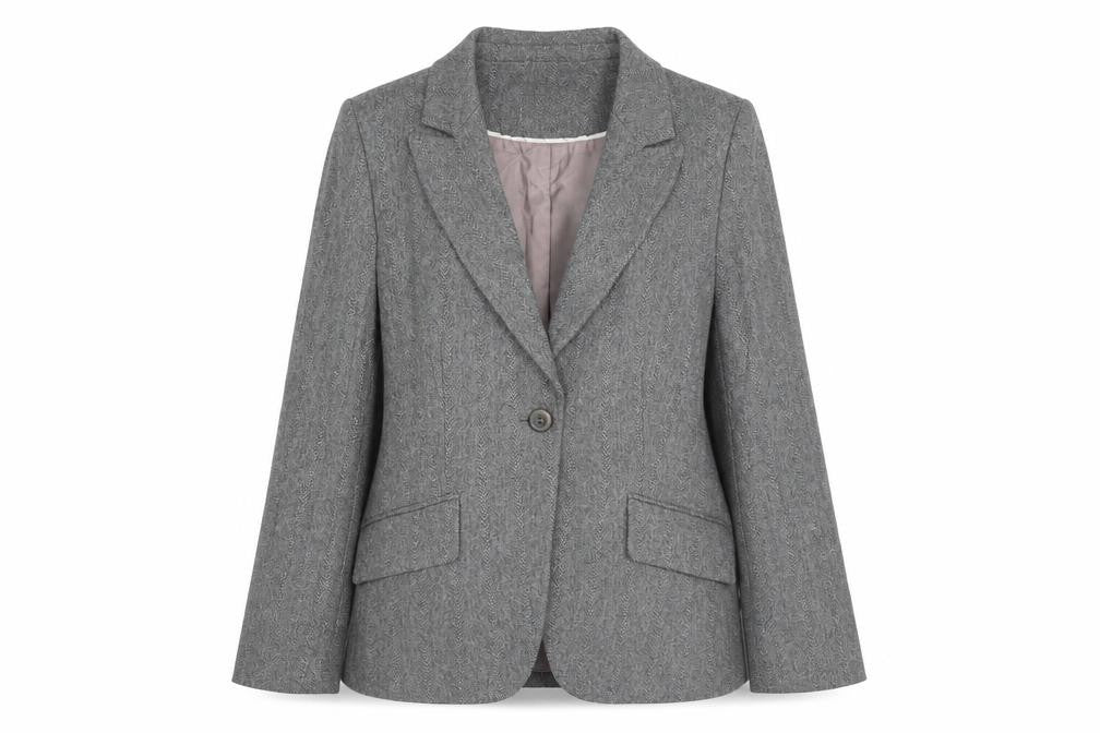 Next Womens Grey Wool Jacket Blazer Size 10