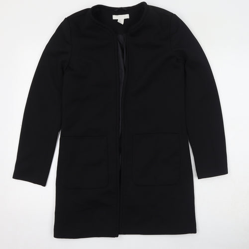 H&M Womens Black Overcoat Coat Size 6