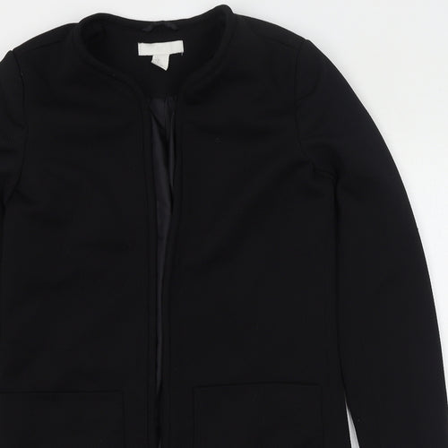 H&M Womens Black Overcoat Coat Size 6