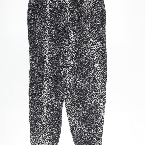 Oasis Womens Grey Animal Print Viscose Harem Trousers Size XS Regular - Leopard Print
