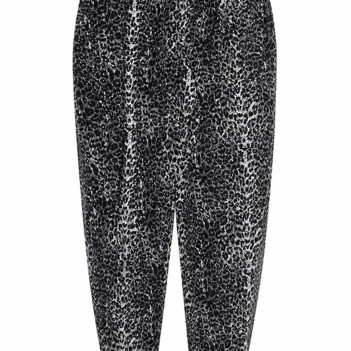 Oasis Womens Grey Animal Print Viscose Harem Trousers Size XS Regular - Leopard Print