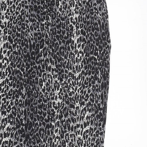 Oasis Womens Grey Animal Print Viscose Harem Trousers Size XS Regular - Leopard Print