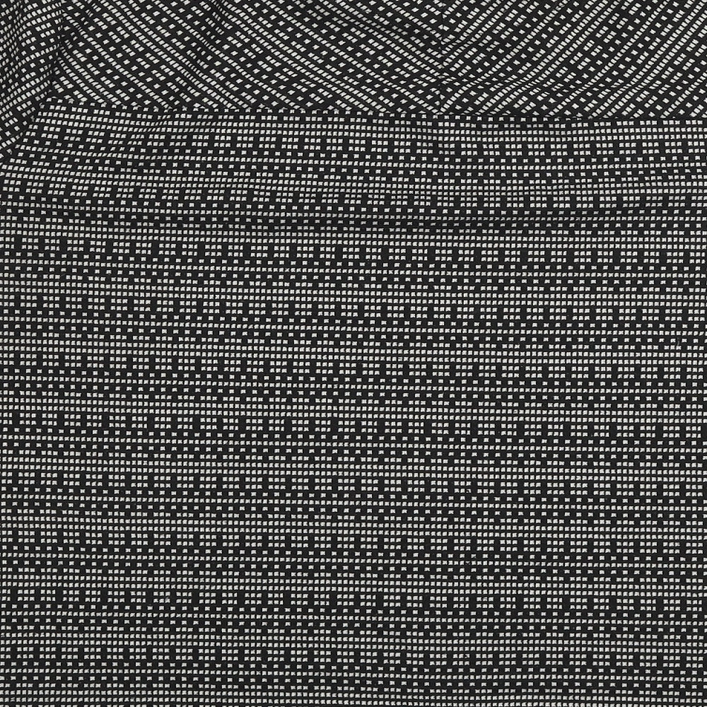 River Island Mens Black Geometric Polyester T-Shirt Size 2XL Crew Neck