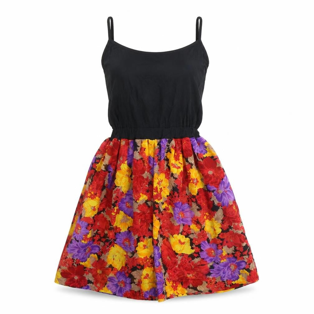Front view of Topshop women’s multicoloured floral viscose a-line, size UK 8, round neck pullover