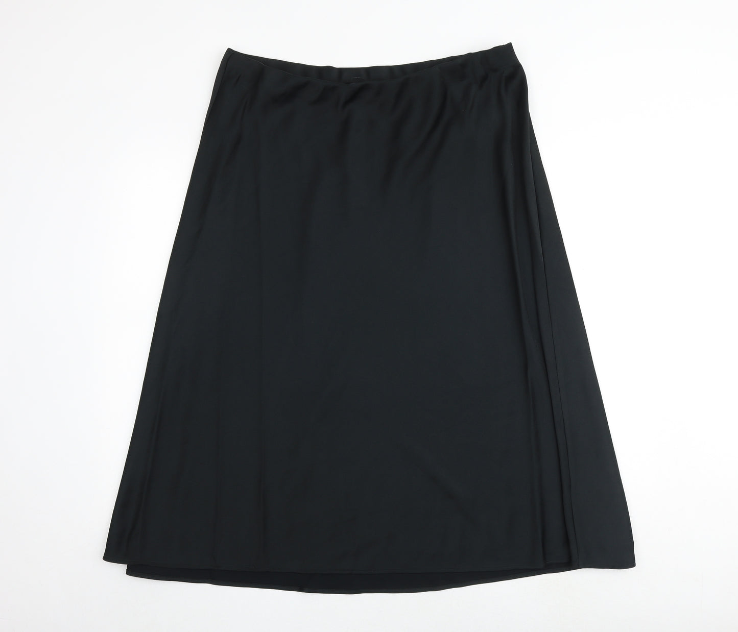 Marks and Spencer Womens Black Polyester Swing Skirt Size 18