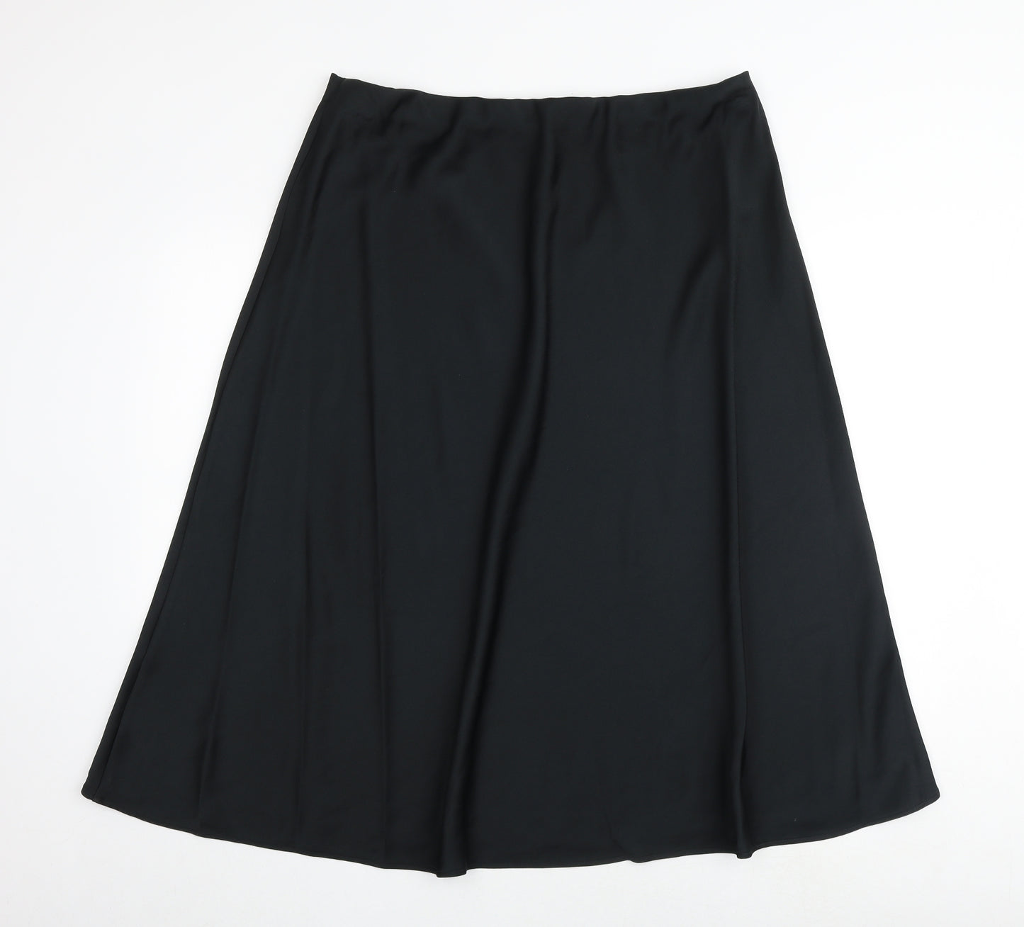 Marks and Spencer Womens Black Polyester Swing Skirt Size 18