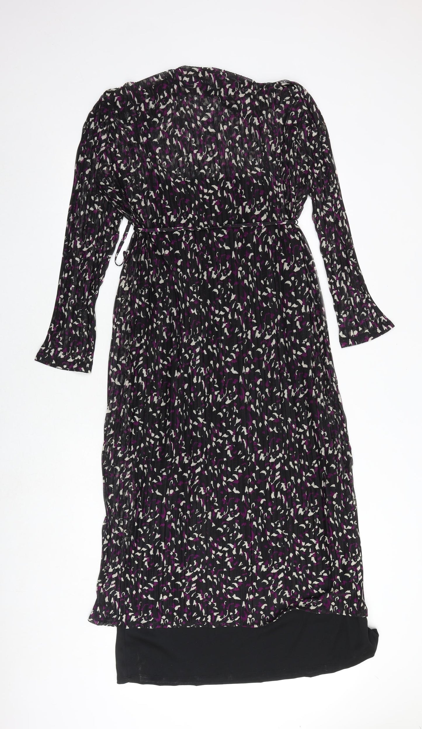Marks and Spencer Womens Multicoloured Geometric Polyester A-Line Size 18 Round Neck Tie