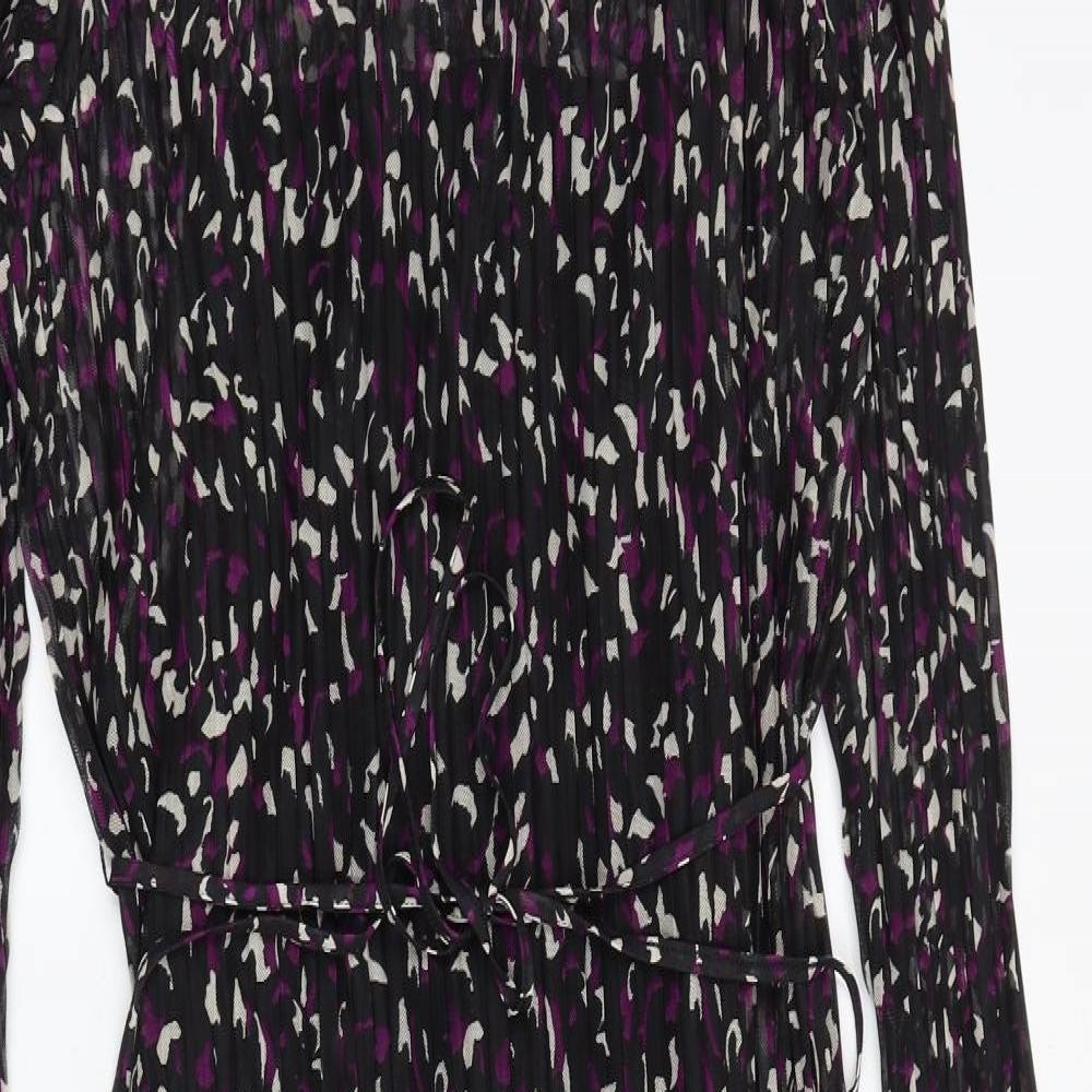 Marks and Spencer Womens Multicoloured Geometric Polyester A-Line Size 18 Round Neck Tie