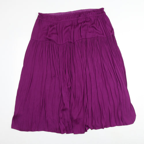 Marks and Spencer Womens Purple Polyester Swing Skirt Size 18