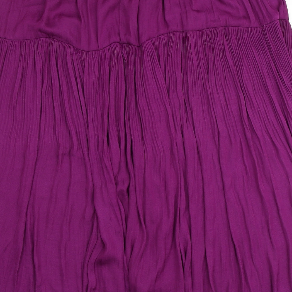 Marks and Spencer Womens Purple Polyester Swing Skirt Size 18
