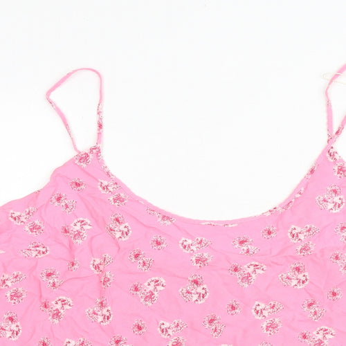 Marks and Spencer Womens Pink Floral Viscose Camisole Tank Size 18 Scoop Neck