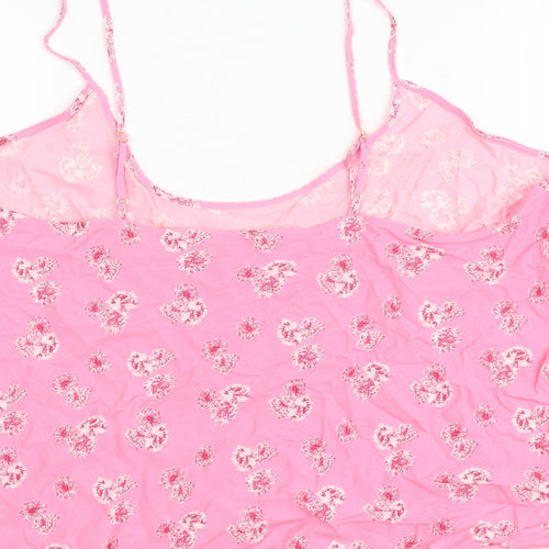 Marks and Spencer Womens Pink Floral Viscose Camisole Tank Size 18 Scoop Neck