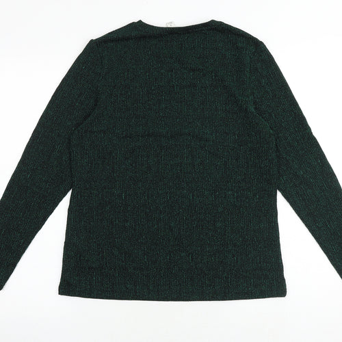 Autograph Womens Green Polyacrylate Fibre Basic T-Shirt Size 12 Round Neck