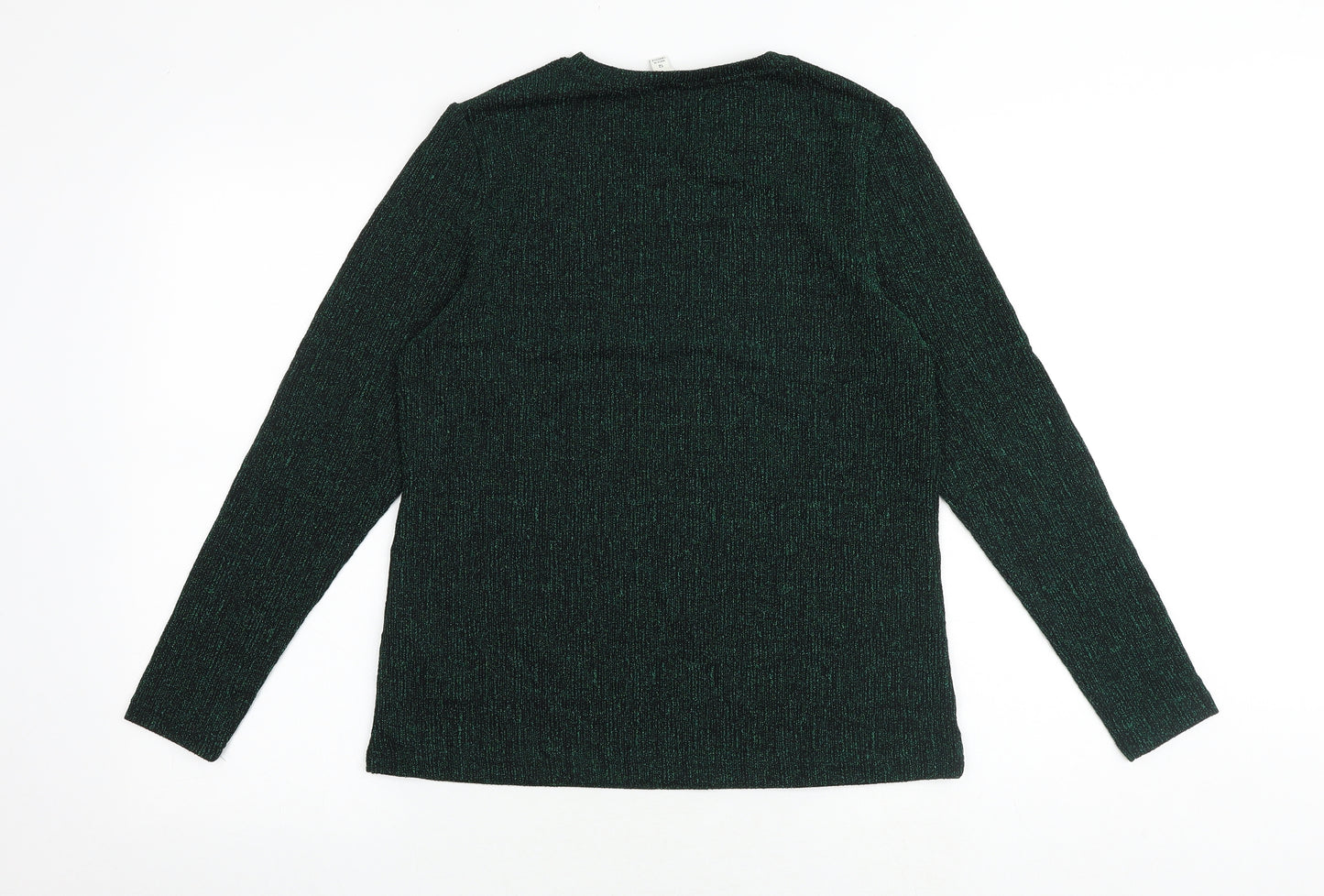 Autograph Womens Green Polyacrylate Fibre Basic T-Shirt Size 12 Round Neck