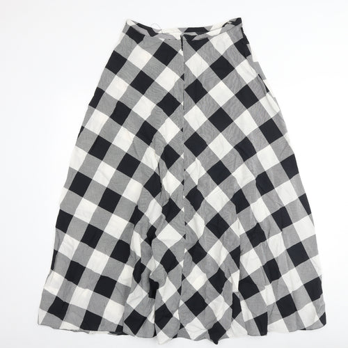 Marks and Spencer Womens Multicoloured Check Viscose Swing Skirt Size 10 Zip