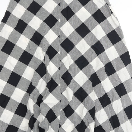 Marks and Spencer Womens Multicoloured Check Viscose Swing Skirt Size 10 Zip