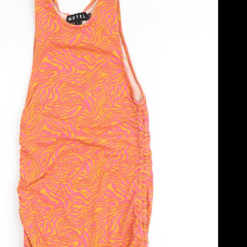 Motel Womens Multicoloured Geometric Cotton Bodycon Size XS Round Neck Pullover