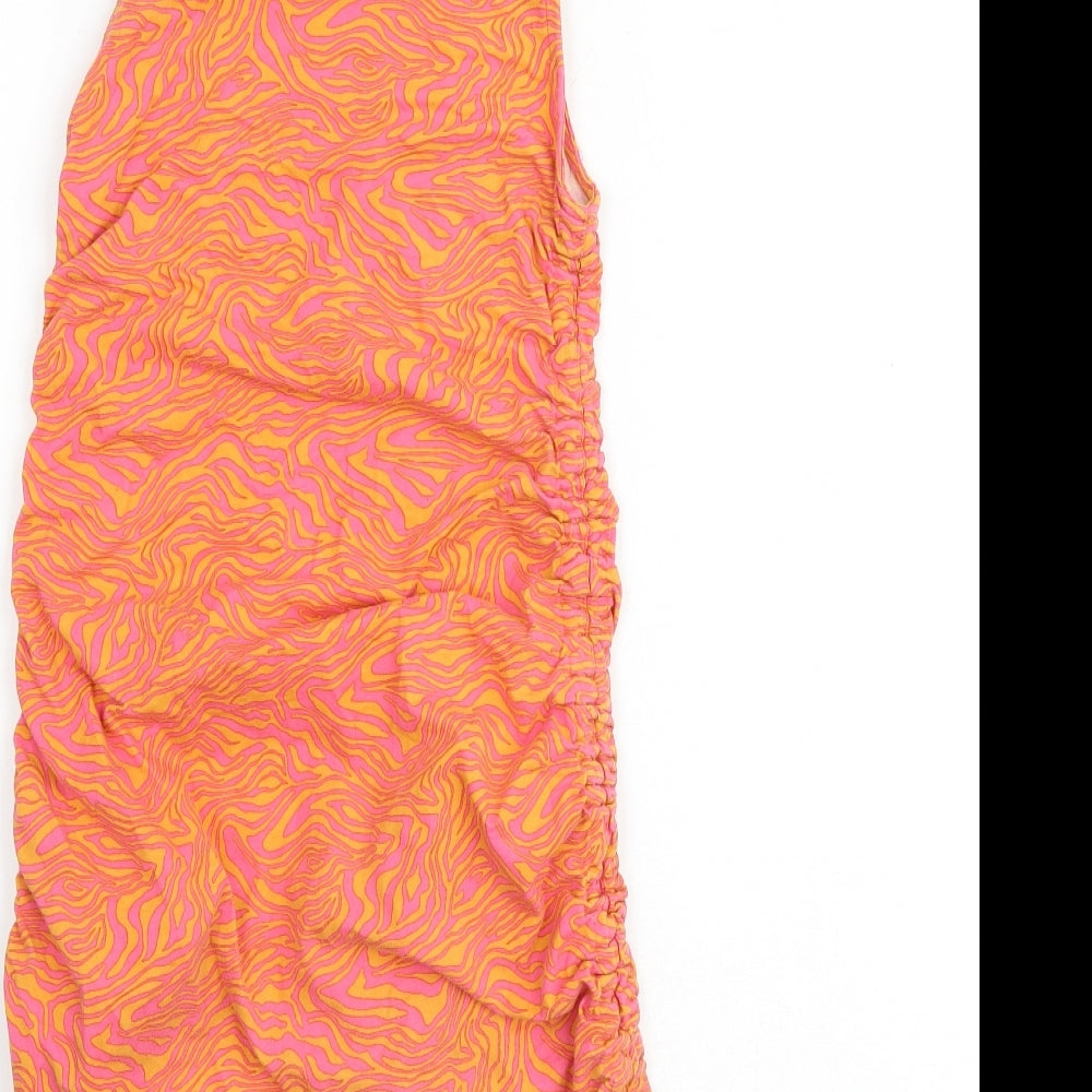 Motel Womens Multicoloured Geometric Cotton Bodycon Size XS Round Neck Pullover