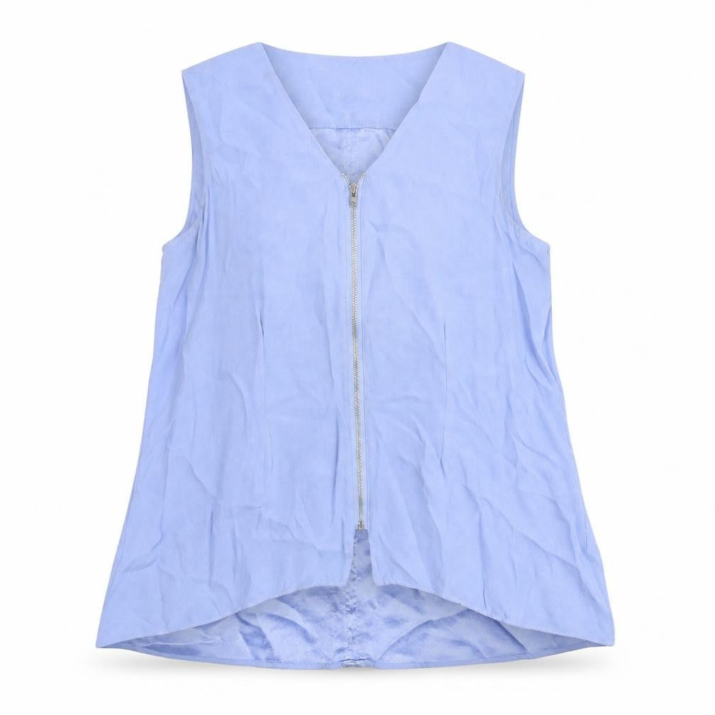 Phase Eight Womens Blue Viscose Basic Blouse Size 10 V-Neck
