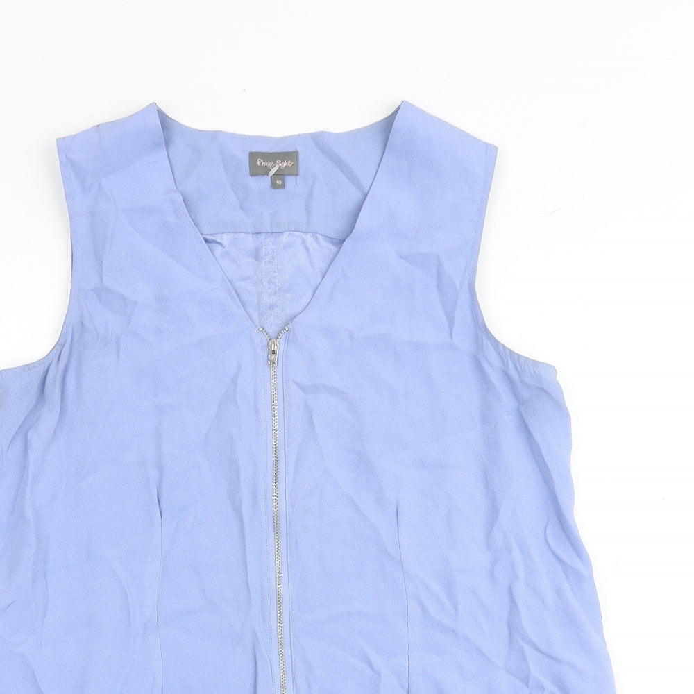Phase Eight Womens Blue Viscose Basic Blouse Size 10 V-Neck