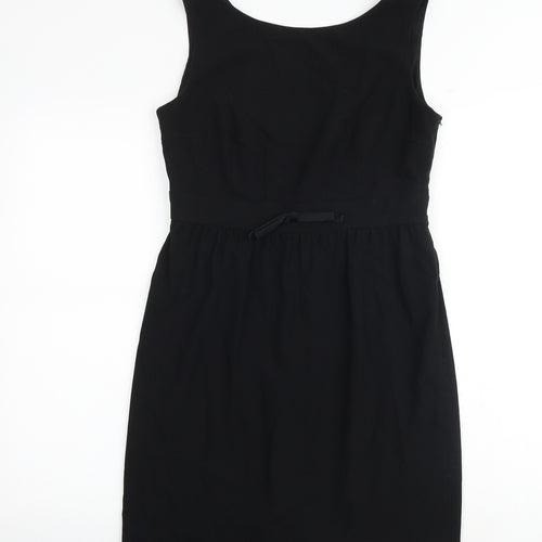 N.W.3 Womens Black Polyester A-Line Size 10 Round Neck Zip