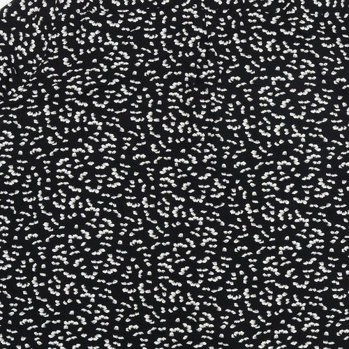Marks and Spencer Womens Black Geometric Viscose Basic Button-Up Size 20 Collared