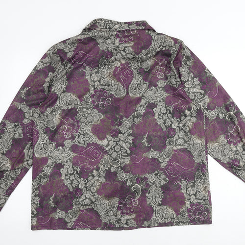 Damart Womens Multicoloured Paisley Polyester Basic Button-Up Size 20 Collared