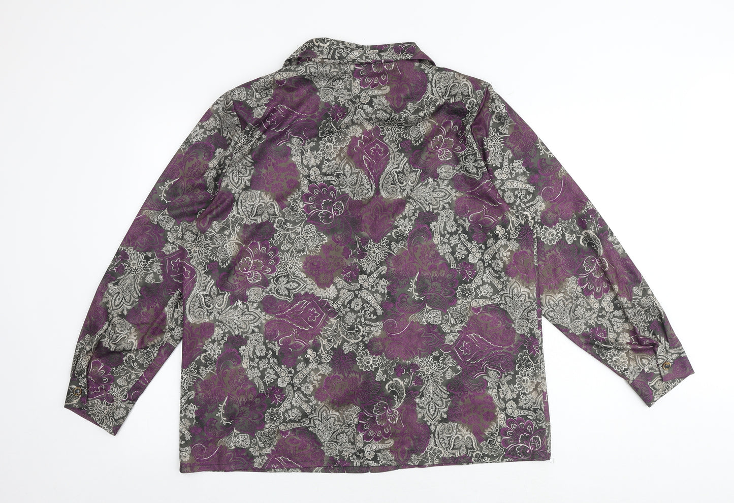Damart Womens Multicoloured Paisley Polyester Basic Button-Up Size 20 Collared