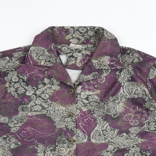 Damart Womens Multicoloured Paisley Polyester Basic Button-Up Size 20 Collared