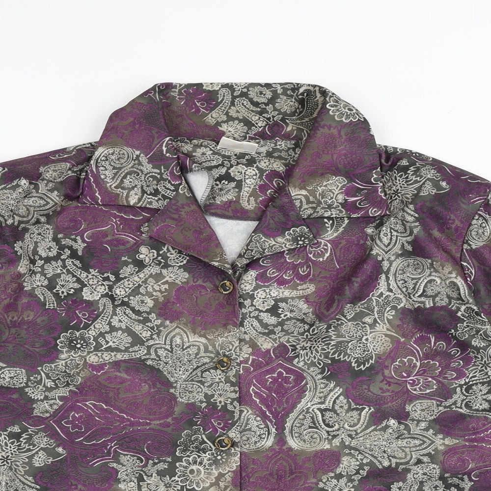 Damart Womens Multicoloured Paisley Polyester Basic Button-Up Size 20 Collared