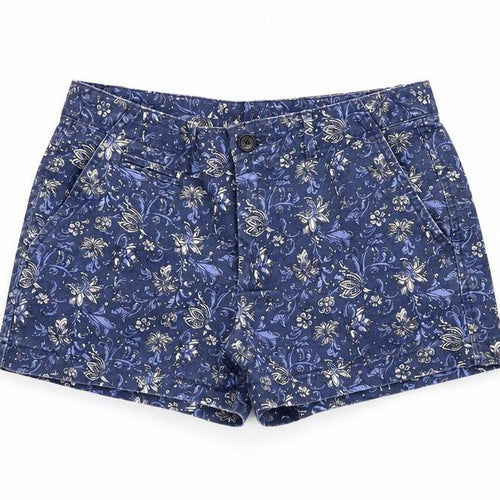 Gap Womens Blue Floral Cotton Mom Shorts Size 29 in Regular Zip