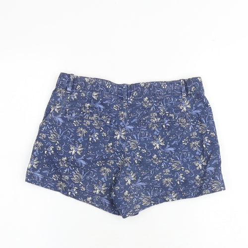Gap Womens Blue Floral Cotton Mom Shorts Size 29 in Regular Zip