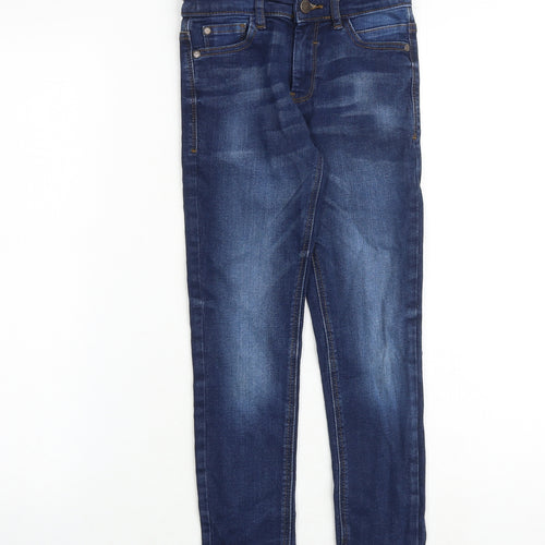 NEXT Boys Blue Cotton Skinny Jeans Size 7 Years Slim Zip