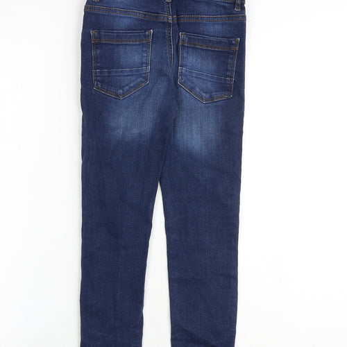NEXT Boys Blue Cotton Skinny Jeans Size 7 Years Slim Zip