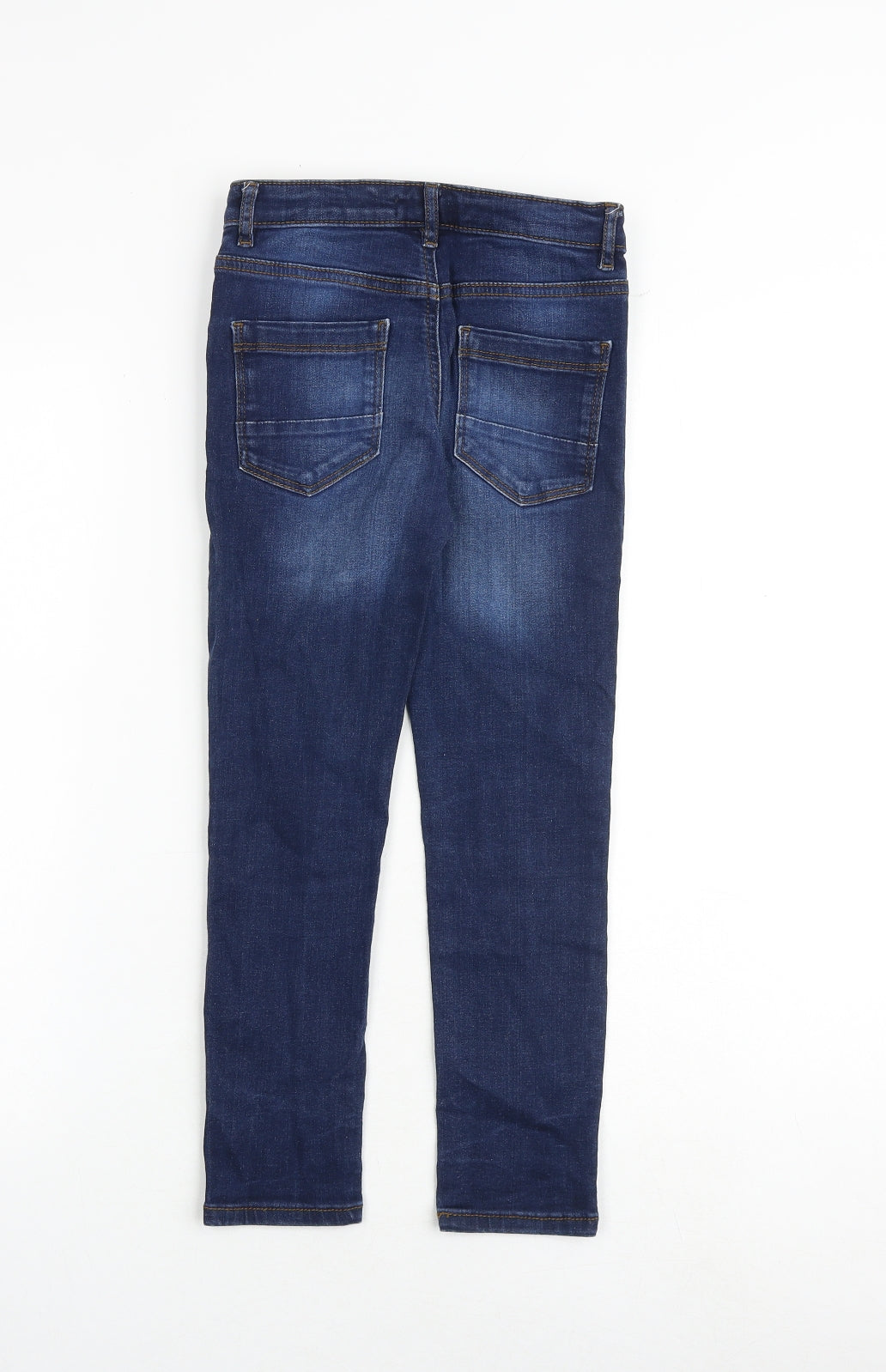 NEXT Boys Blue Cotton Skinny Jeans Size 7 Years Slim Zip
