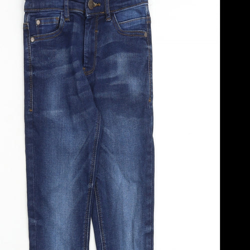 NEXT Boys Blue Cotton Skinny Jeans Size 7 Years Slim Zip