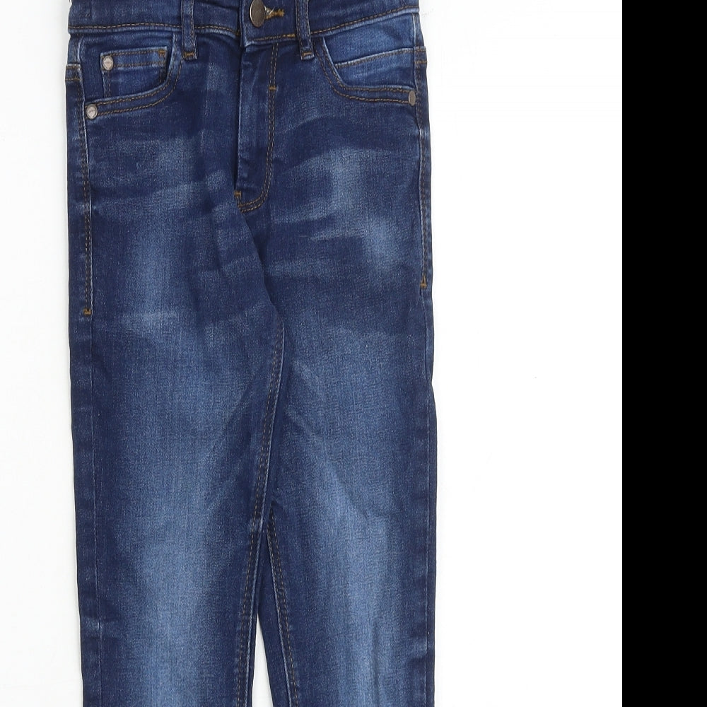 NEXT Boys Blue Cotton Skinny Jeans Size 7 Years Slim Zip