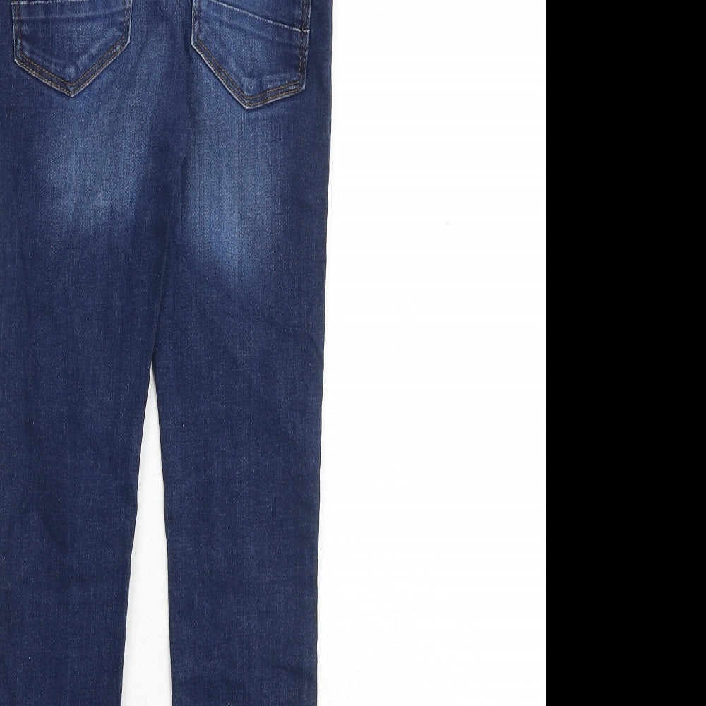 NEXT Boys Blue Cotton Skinny Jeans Size 7 Years Slim Zip