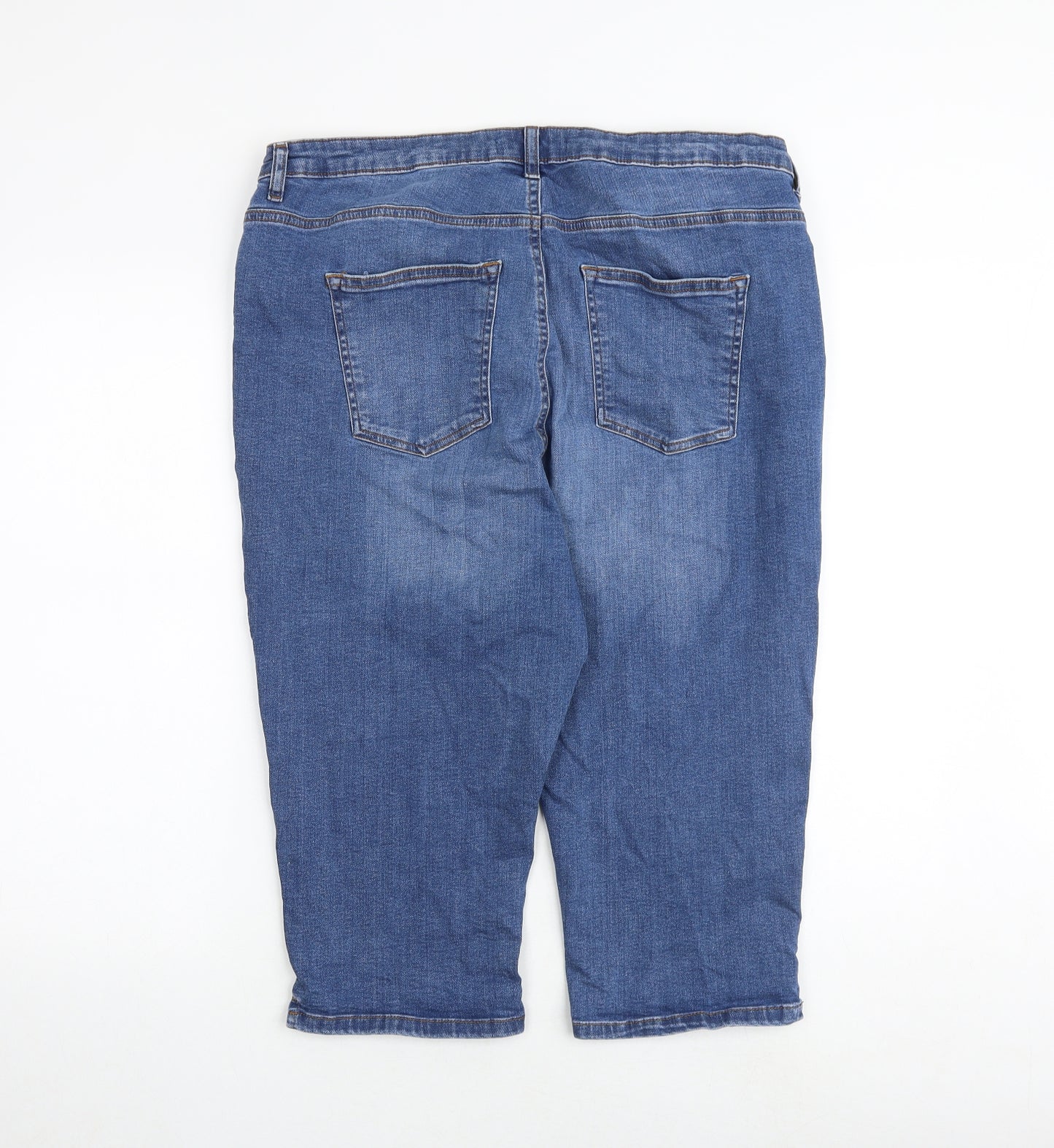 Very Womens Blue Cotton Skimmer Shorts Size 20 Regular Zip