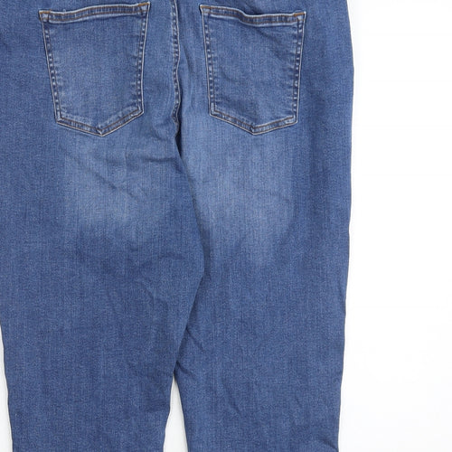 Very Womens Blue Cotton Skimmer Shorts Size 20 Regular Zip