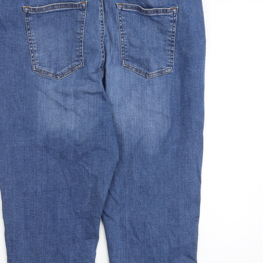Very Womens Blue Cotton Skimmer Shorts Size 20 Regular Zip