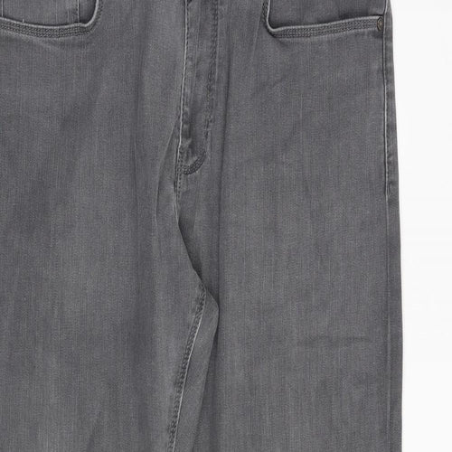Autograph Mens Grey Cotton Straight Jeans Size 34 in L29 in Regular Zip