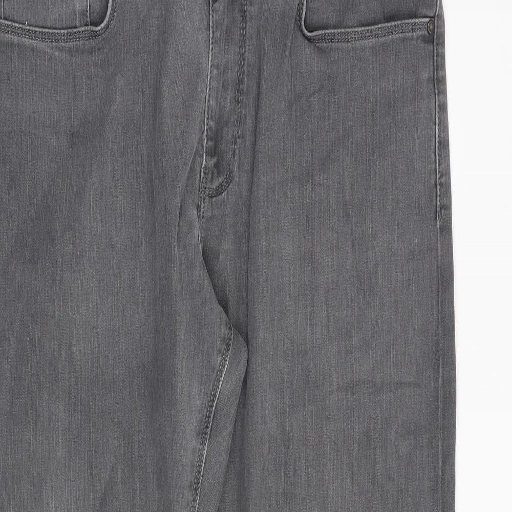 Autograph Mens Grey Cotton Straight Jeans Size 34 in L29 in Regular Zip