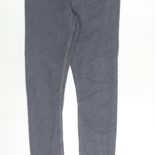 Topshop Womens Grey Cotton Skinny Jeans Size 30 in Regular Zip