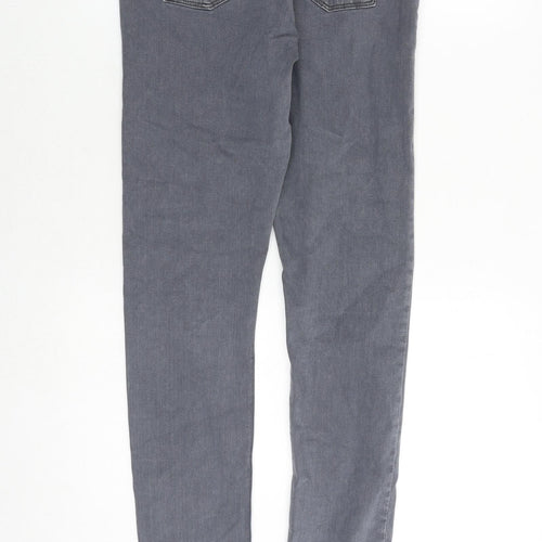 Topshop Womens Grey Cotton Skinny Jeans Size 30 in Regular Zip